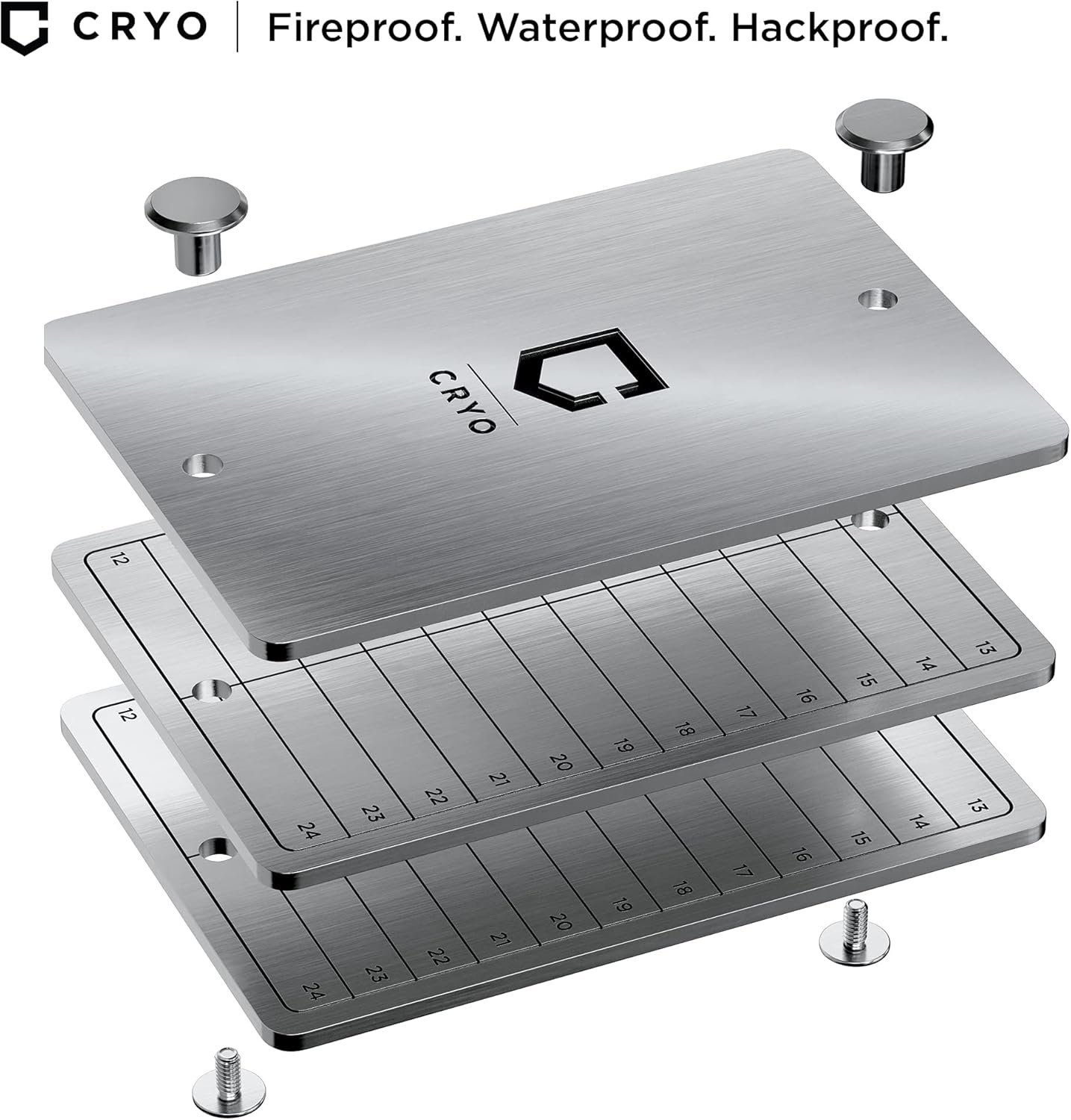 CRYO Crypto Seed Phrase Storage - Bitcoin Stainless Steel Wallet - Crypto Recovery Seed Phrase Backup - Cold Storage Cryptocurrency Backup - Store 12 to 48 Words (CARD) 3 CRYO Crypto Seed Phrase Storage - Bitcoin Stainless Steel Wallet - Crypto Recovery Seed Phrase Backup - Cold Storage Cryptocurrency Backup - Store 12 to 48 Words (CARD) - Image 3