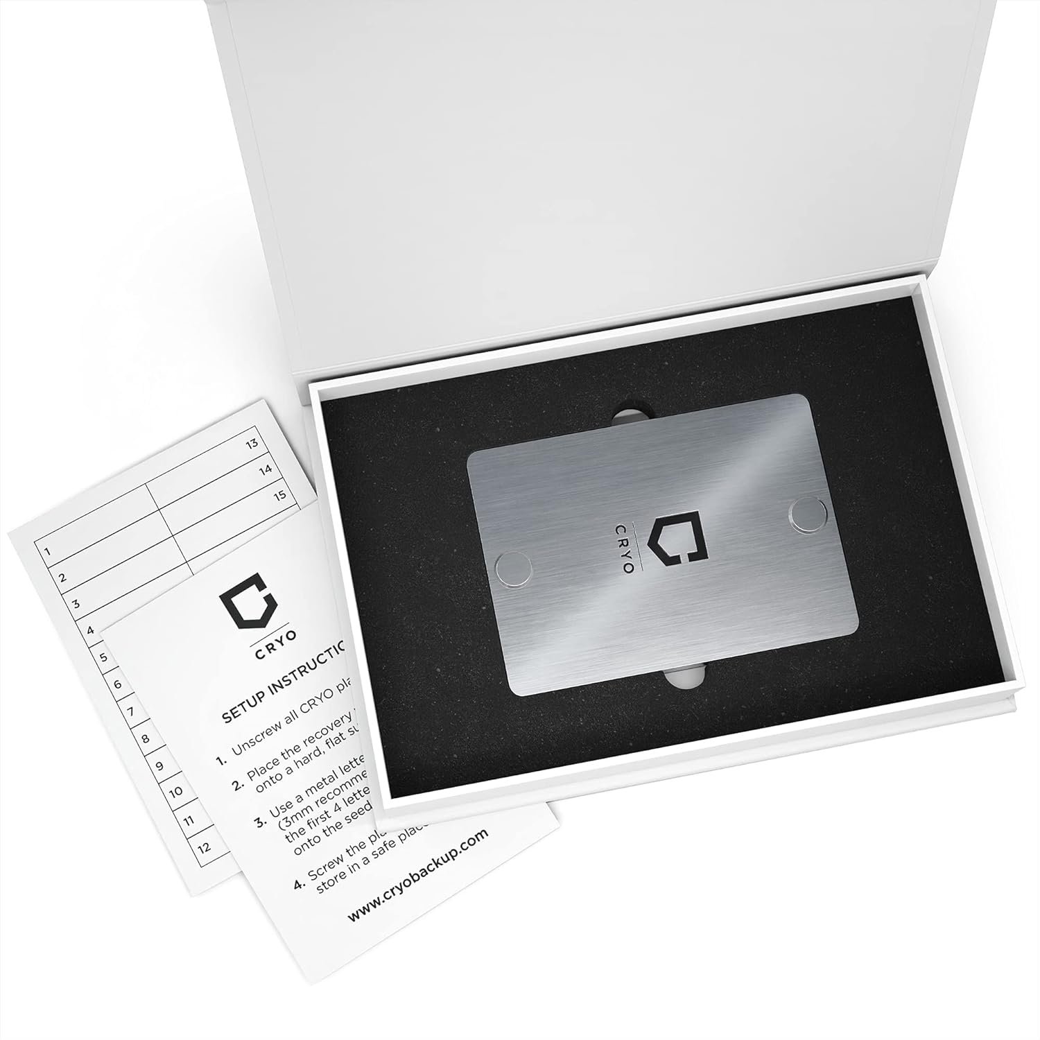 CRYO Crypto Seed Phrase Storage - Bitcoin Stainless Steel Wallet - Crypto Recovery Seed Phrase Backup - Cold Storage Cryptocurrency Backup - Store 12 to 48 Words (CARD) 8 CRYO Crypto Seed Phrase Storage - Bitcoin Stainless Steel Wallet - Crypto Recovery Seed Phrase Backup - Cold Storage Cryptocurrency Backup - Store 12 to 48 Words (CARD) - Image 8