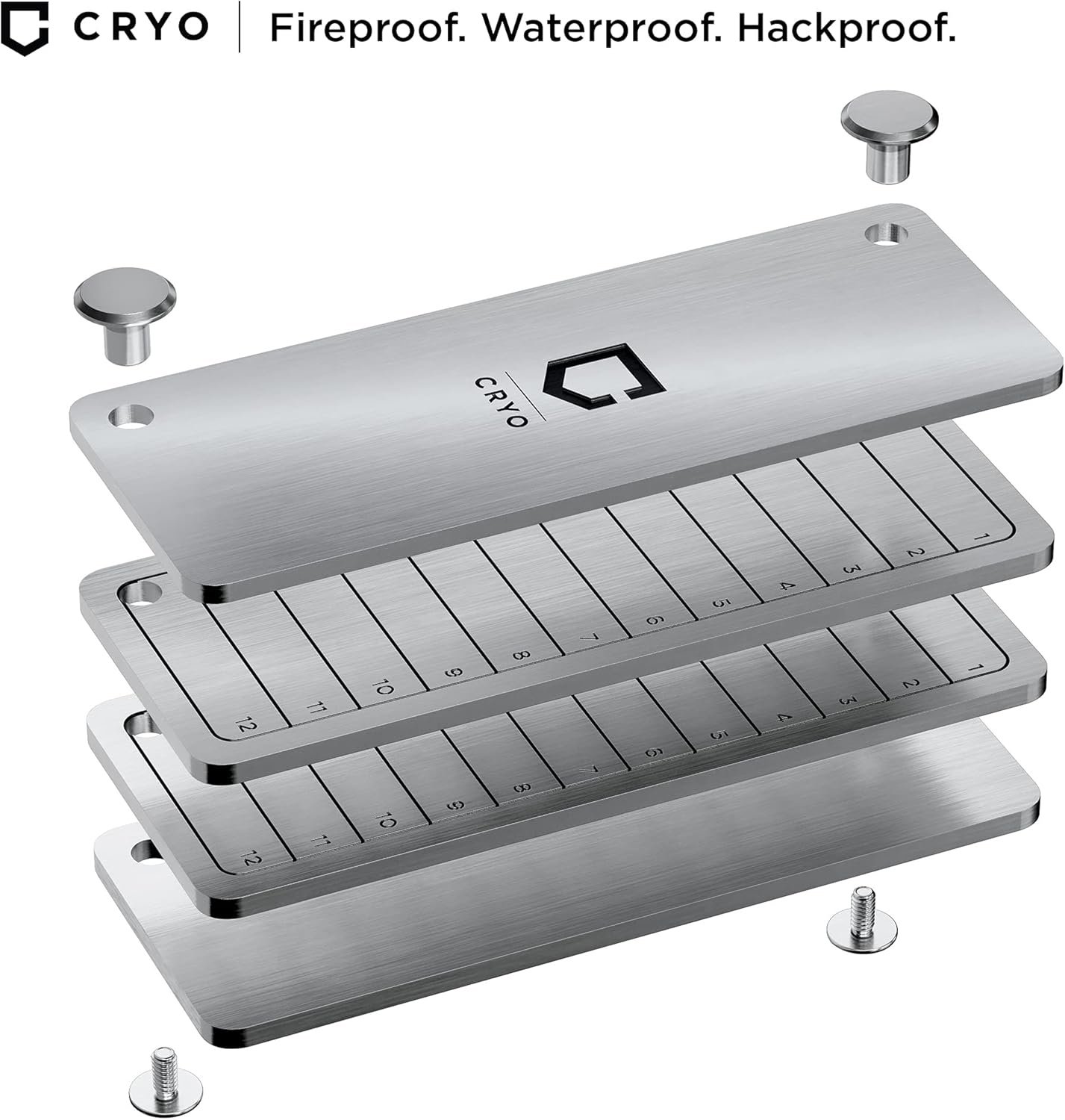 CRYO Crypto Seed Phrase Storage - Bitcoin Stainless Steel Wallet - Crypto Recovery Seed Phrase Backup - Cold Storage Cryptocurrency Backup - Store 12 to 48 Words (SLIM) 3 CRYO Crypto Seed Phrase Storage - Bitcoin Stainless Steel Wallet - Crypto Recovery Seed Phrase Backup - Cold Storage Cryptocurrency Backup - Store 12 to 48 Words (SLIM) - Image 3