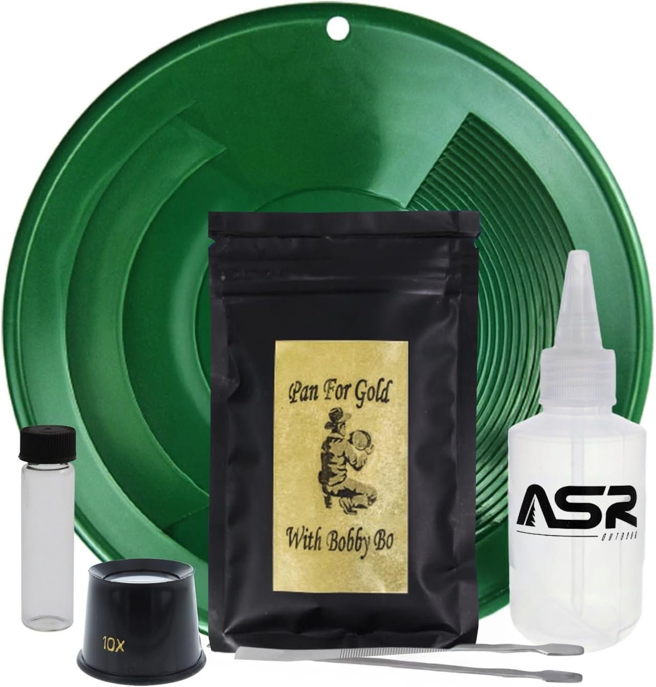 ASR Outdoor Gold Panning Kit with Paydirt Beginner Prospecting Equipment 6pc, Green 2 ASR Outdoor Gold Panning Kit with Paydirt Beginner Prospecting Equipment 6pc, Green - Image 2