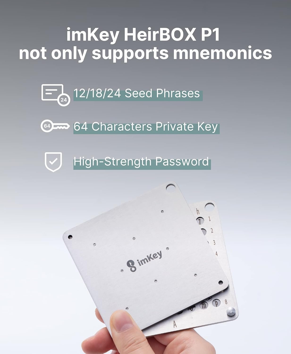 imKey Crypto Seed Storage, Compatible with All BIP39 Hardware Wallet & Software Wallet, Cold Storage Backup, Ledger, Trezor, KeepKey, Supports 12/18/24 Words (S1) (P1) 4 imKey Crypto Seed Storage, Compatible with All BIP39 Hardware Wallet & Software Wallet, Cold Storage Backup, Ledger, Trezor, KeepKey, Supports 12/18/24 Words (S1) (P1) - Image 4