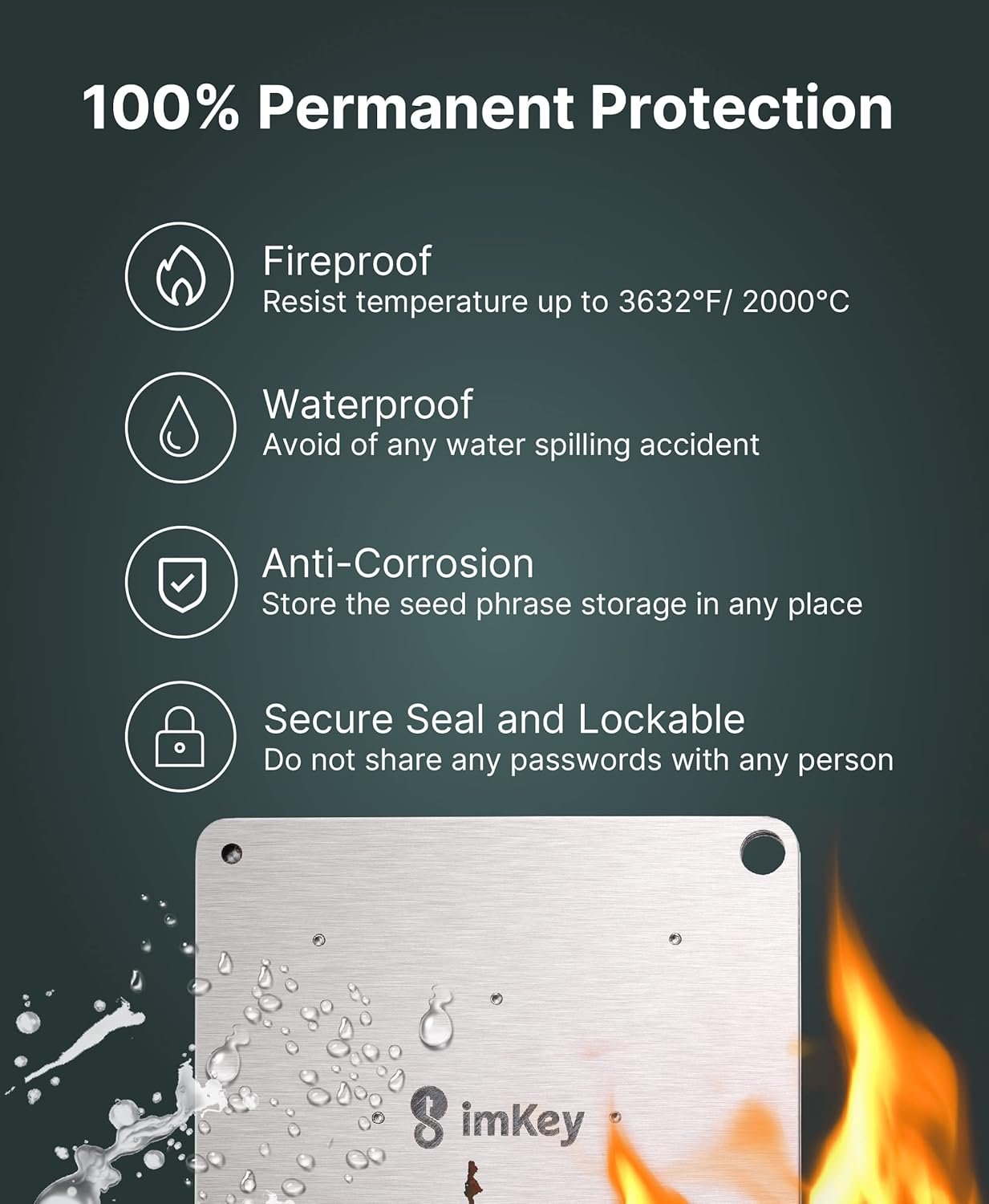 imKey Crypto Seed Storage, Compatible with All BIP39 Hardware Wallet & Software Wallet, Cold Storage Backup, Ledger, Trezor, KeepKey, Supports 12/18/24 Words (S1) (P1) 10 imKey Crypto Seed Storage, Compatible with All BIP39 Hardware Wallet & Software Wallet, Cold Storage Backup, Ledger, Trezor, KeepKey, Supports 12/18/24 Words (S1) (P1) - Image 10