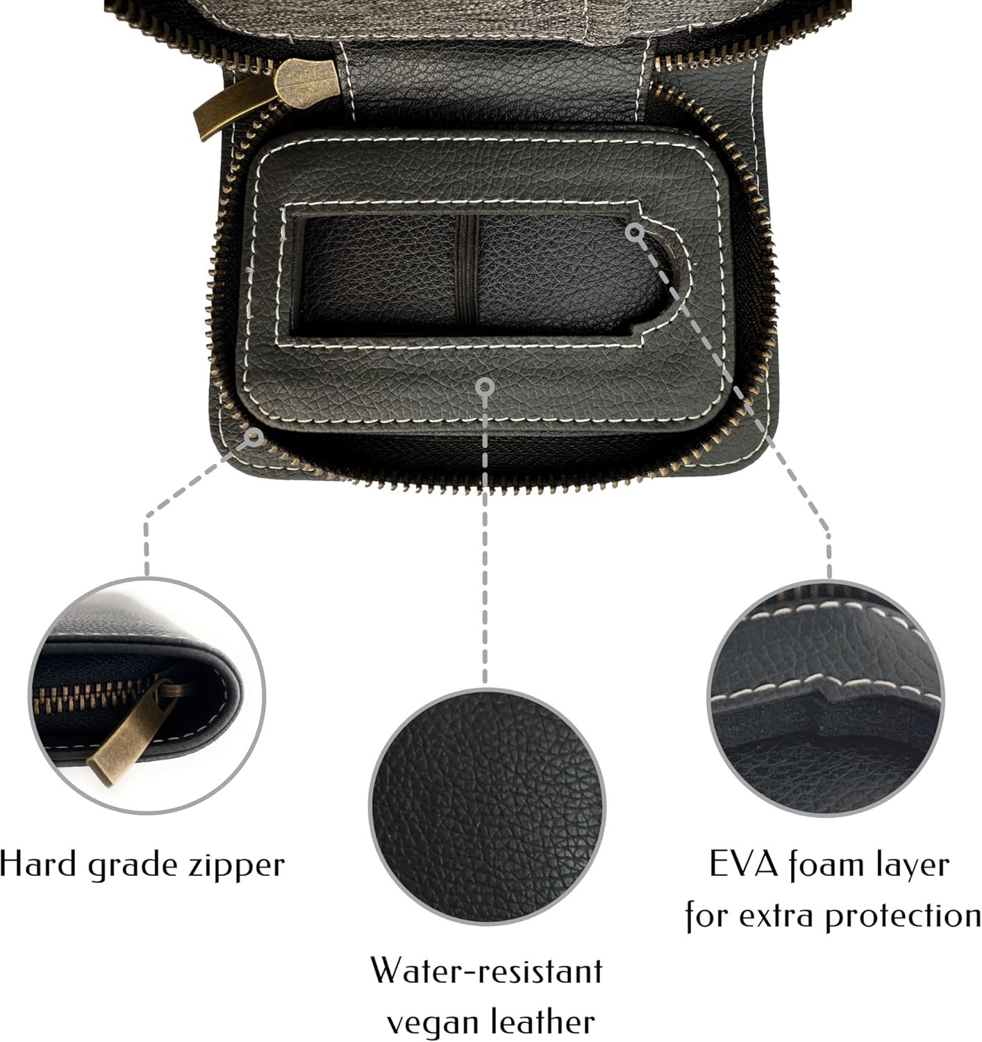 Cryptocurrency Hardware Wallet Case – Luxury Crypto Wallet Case Compatible with Ledger Nano X/S Plus – Protective Vegan Leather Hard Case Wallet for Crypto and NFTs (Black Slimline) 5 Cryptocurrency Hardware Wallet Case – Luxury Crypto Wallet Case Compatible with Ledger Nano X/S Plus – Protective Vegan Leather Hard Case Wallet for Crypto and NFTs (Black Slimline) - Image 5