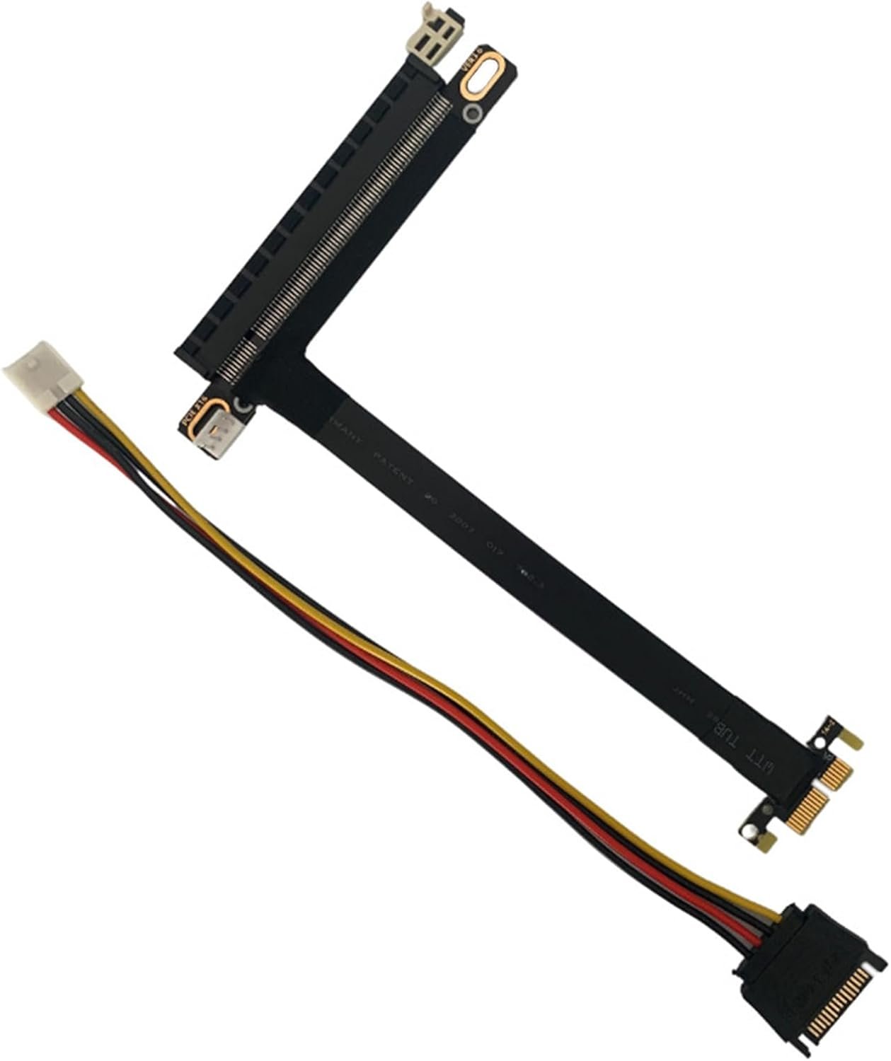 WLGQ PCIe x1 to x16 Riser Cable 0.2m - GPU Extension Adapter with SATA 15Pin to 4Pin Power Cable, Flexible Shielded for Mining Rig, Gaming PC, Bitcoin BTC (Black) 3 WLGQ PCIe x1 to x16 Riser Cable 0.2m - GPU Extension Adapter with SATA 15Pin to 4Pin Power Cable, Flexible Shielded for Mining Rig, Gaming PC, Bitcoin BTC (Black) - Image 3