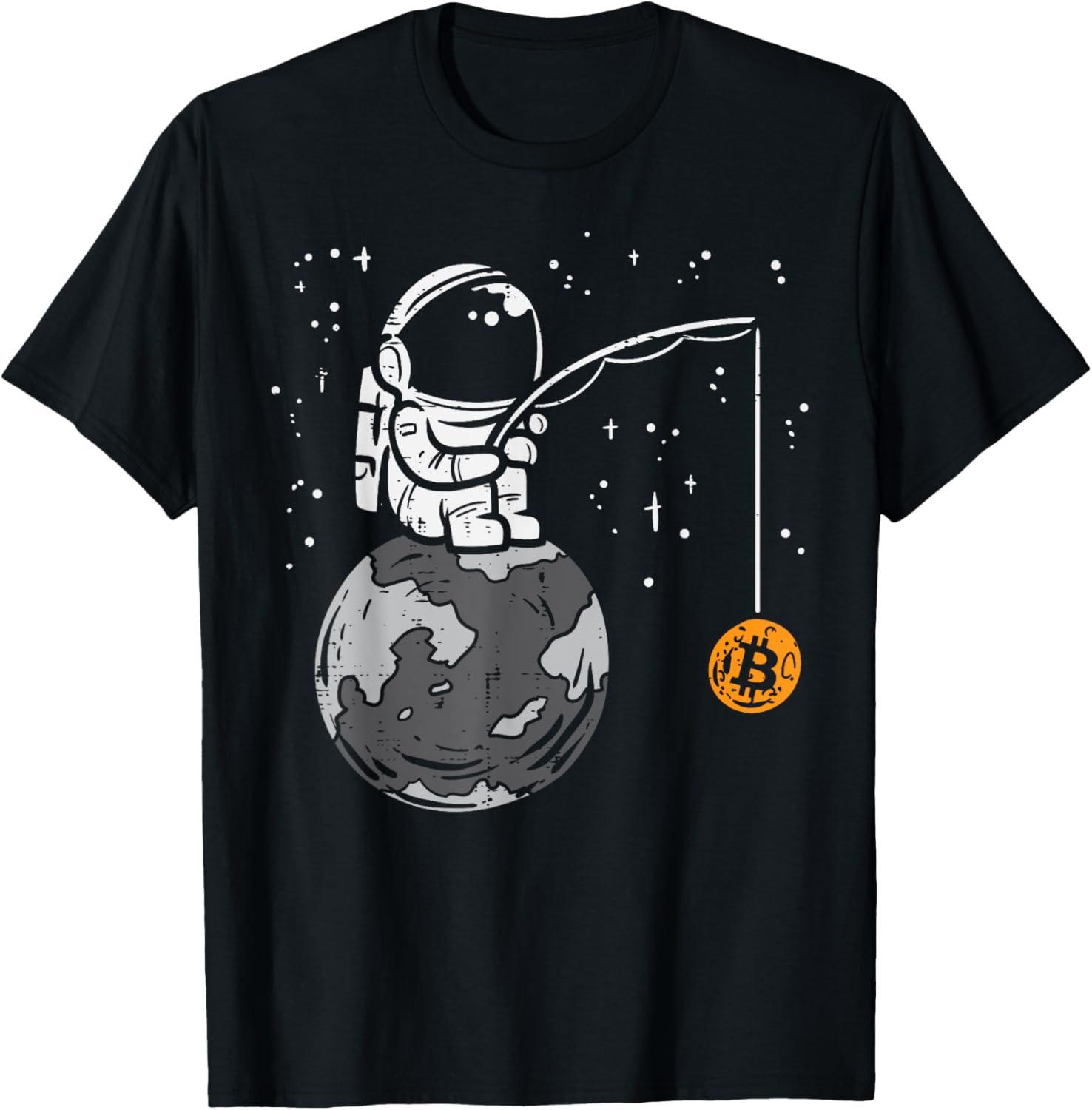 Astronaut Moon Fishing Bitcoin BTC Crypto Cryptocurrency T-Shirt 2 Astronaut Moon Fishing Bitcoin BTC Crypto Cryptocurrency T-Shirt - Image 2