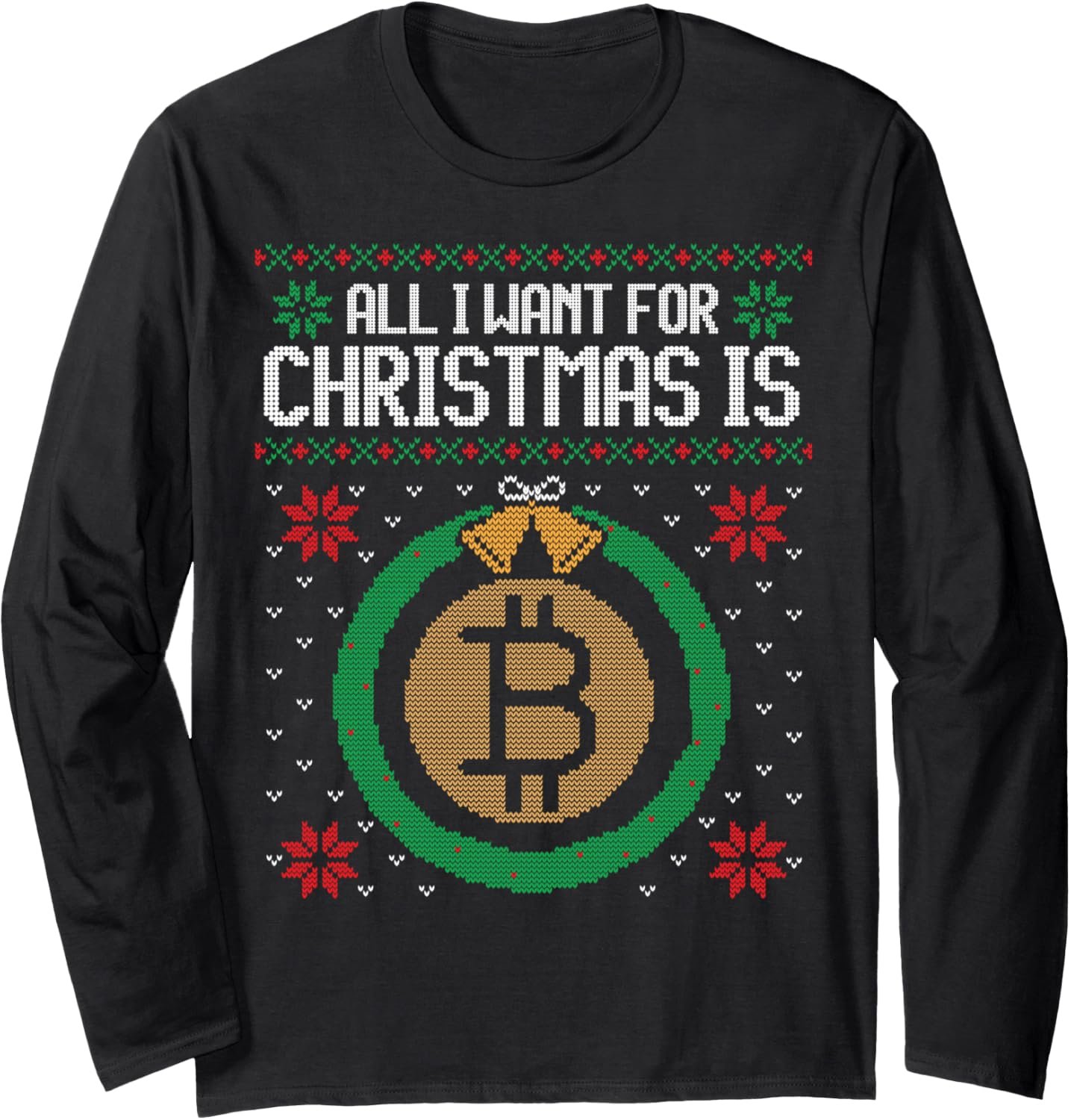 LONG SLEEVE SHIRT. Funny Ugly Sweater Christmas Bitcoin gift 2 LONG SLEEVE SHIRT. Funny Ugly Sweater Christmas Bitcoin gift - Image 2