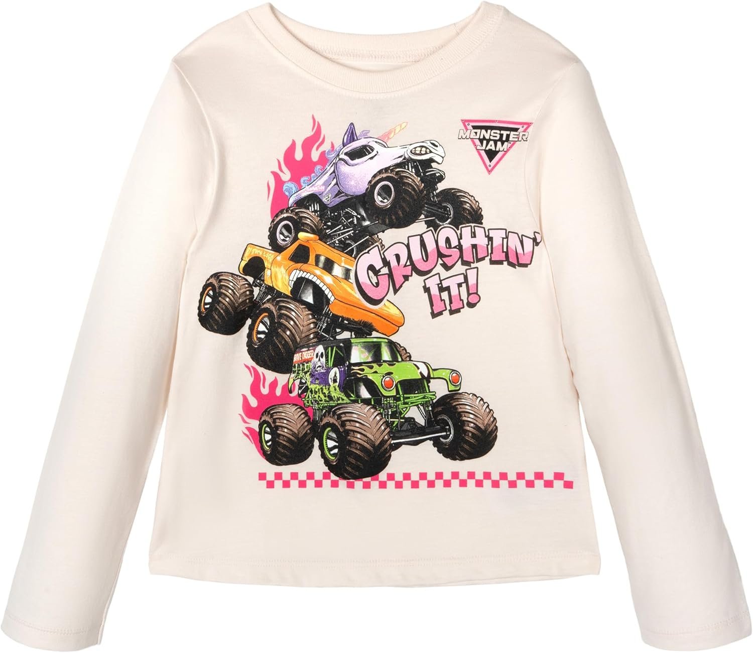 Monster Jam Girls 2 Pack Peplum Long Sleeve T-Shirts Toddler to Big Kid Grave Digger El Toro Loco Sparkle Smash 3 Monster Jam Girls 2 Pack Peplum Long Sleeve T-Shirts Toddler to Big Kid Grave Digger El Toro Loco Sparkle Smash - Image 3