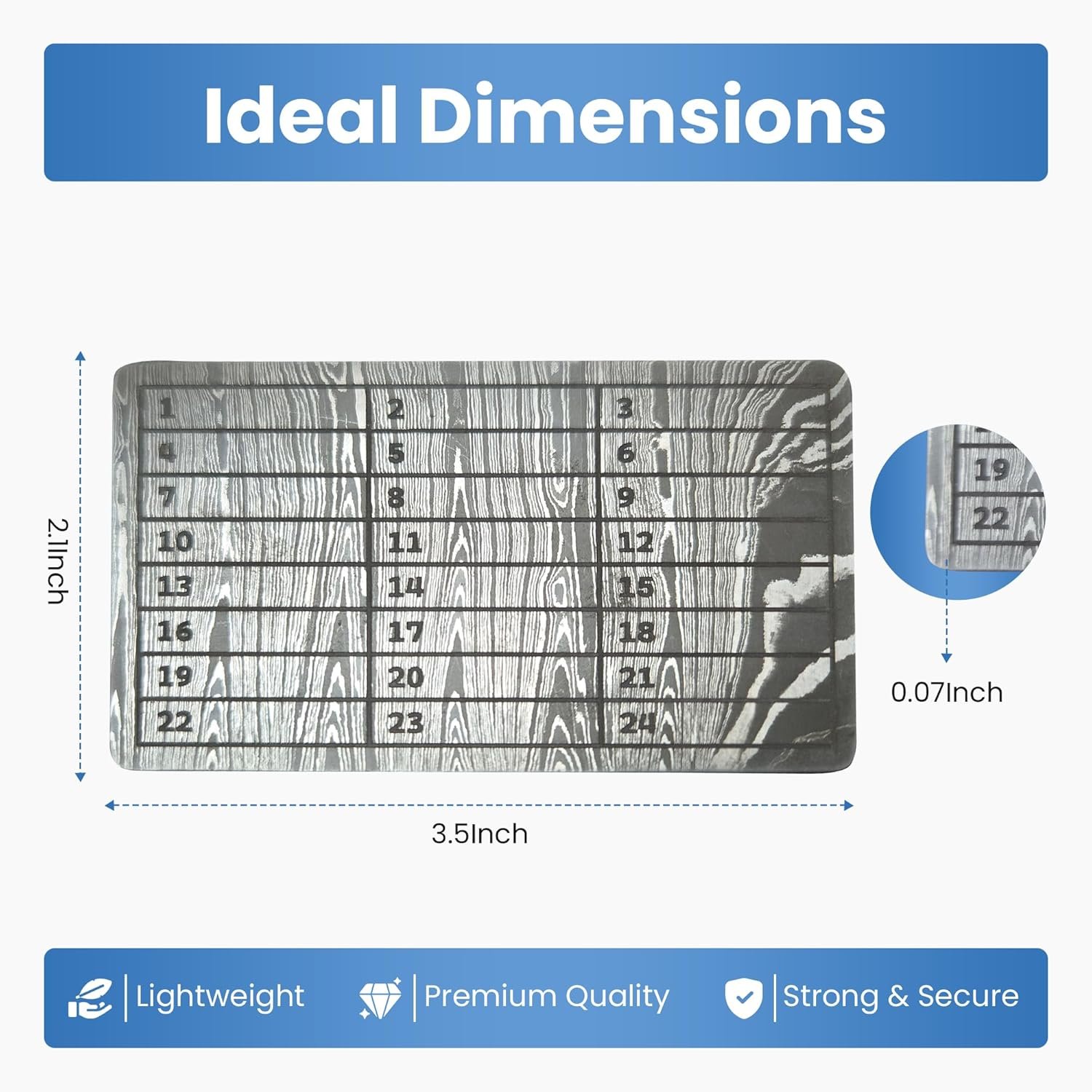 Damascus Steel Wallet Seed Phase 24 words Security Safe Storage Metal Card for Bitcoin & Crypto, Premium Handcrafted Wallet Accessory Collectible EDC Gift Compatible with Trezor, Ledger, OneKey 3 Damascus Steel Wallet Seed Phase 24 words Security Safe Storage Metal Card for Bitcoin & Crypto, Premium Handcrafted Wallet Accessory Collectible EDC Gift Compatible with Trezor, Ledger, OneKey - Image 3