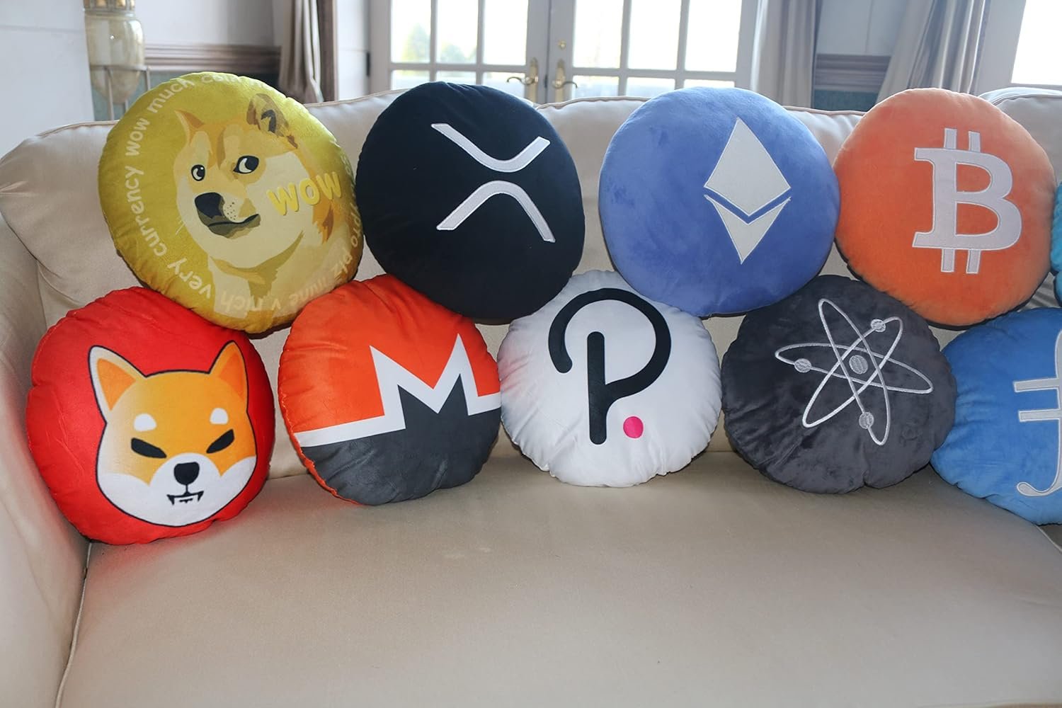 Ethereum Pillows - Embroidered Round Stuffed Plush Crypto Pillow ETH 7 Ethereum Pillows - Embroidered Round Stuffed Plush Crypto Pillow ETH - Image 7