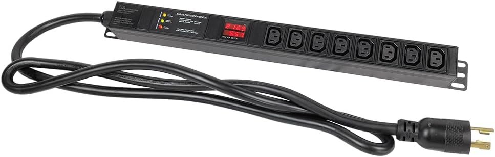 Metered-Surge Protection, PDU, 240V, L6-30P, 30A, 7200watts, (8) C13 Outlets, Crypto Mining, Data Center, ASIC/RIGS, Network Cabinet, Power Distribution Unit 2 Metered-Surge Protection, PDU, 240V, L6-30P, 30A, 7200watts, (8) C13 Outlets, Crypto Mining, Data Center, ASIC/RIGS, Network Cabinet, Power Distribution Unit - Image 2