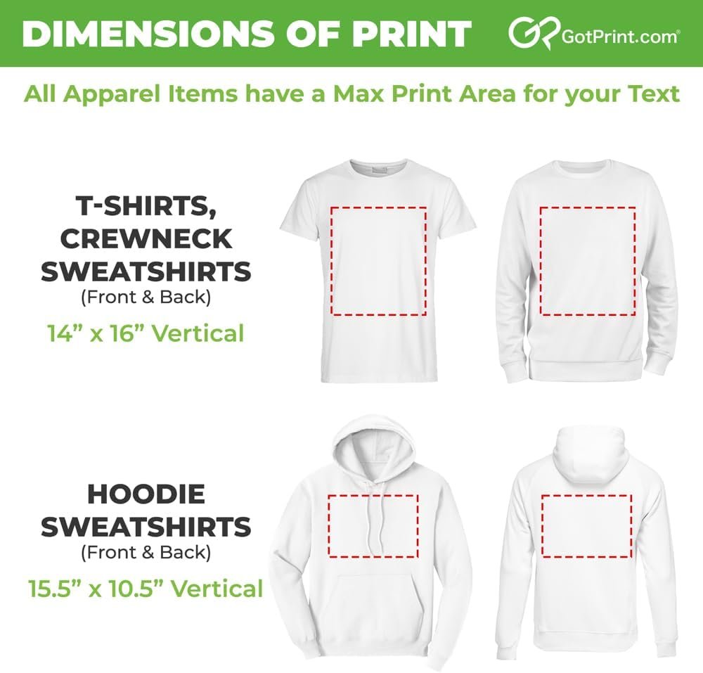 GotPrint Custom Shirt for Men, Women, Add Your Own Text Personalized T Shirts, Customizable Shirt Front/Back Soft Graphic Tee 7 GotPrint Custom Shirt for Men, Women, Add Your Own Text Personalized T Shirts, Customizable Shirt Front/Back Soft Graphic Tee - Image 7