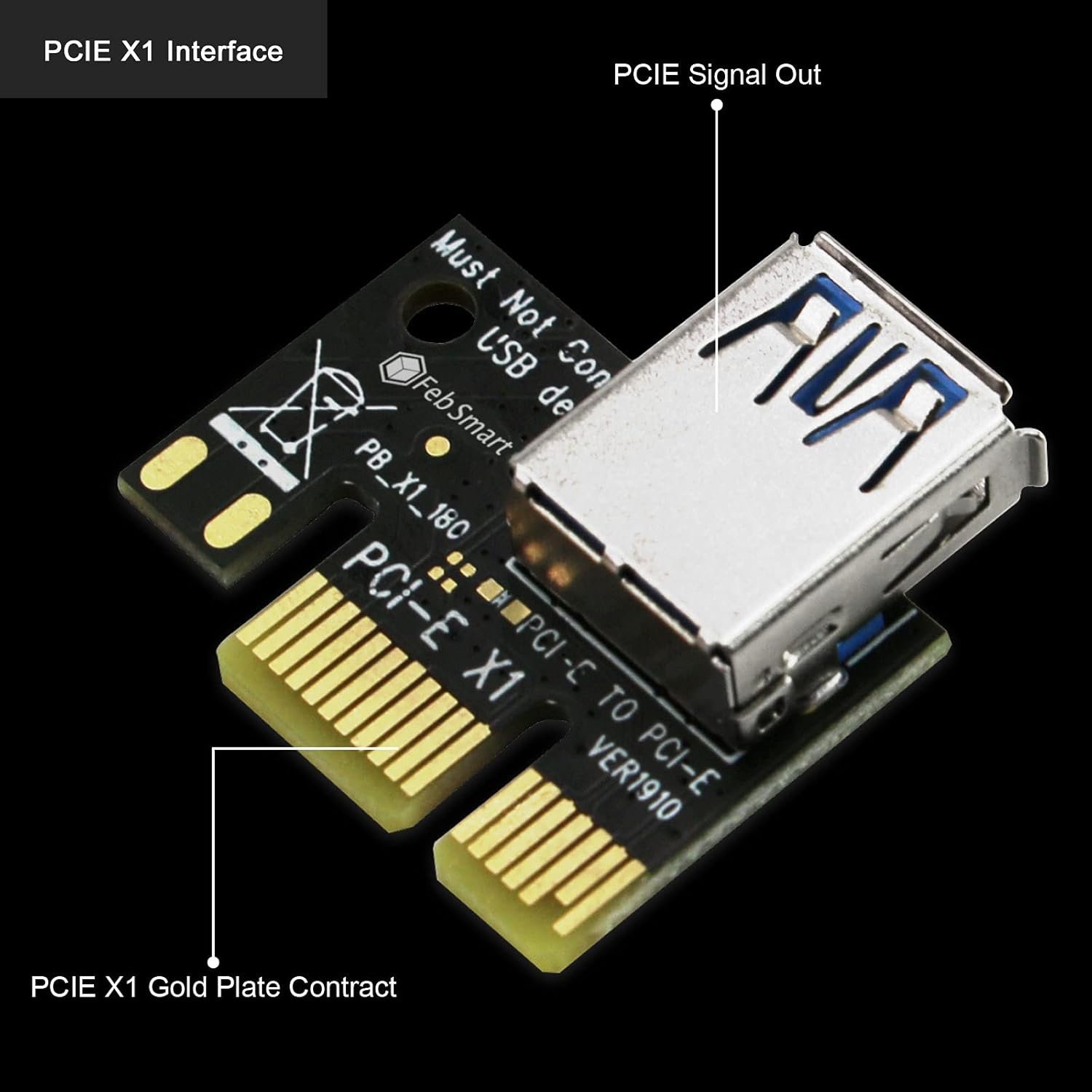 GPU Riser for Ethereum Mining Rigs, PCIE Risers for ETH Mining Rigs, 6PCS Black 6 GPU Riser for Ethereum Mining Rigs, PCIE Risers for ETH Mining Rigs, 6PCS Black - Image 6