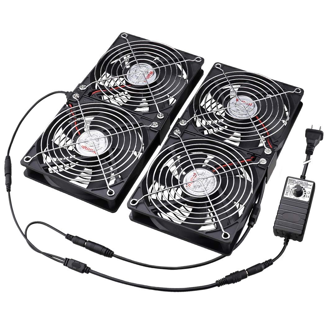 Wathai 4 x 120mm GPU Mining Rigs Server Racks Fan with 100V - 240V AC Power Variable Speed Control, Big Airflow for DIY Cooling and Ventilation AV Cabinets, TVs Routers. Audio Amplifier, Refrigerator 2 Wathai 4 x 120mm GPU Mining Rigs Server Racks Fan with 100V - 240V AC Power Variable Speed Control, Big Airflow for DIY Cooling and Ventilation AV Cabinets, TVs Routers. Audio Amplifier, Refrigerator - Image 2