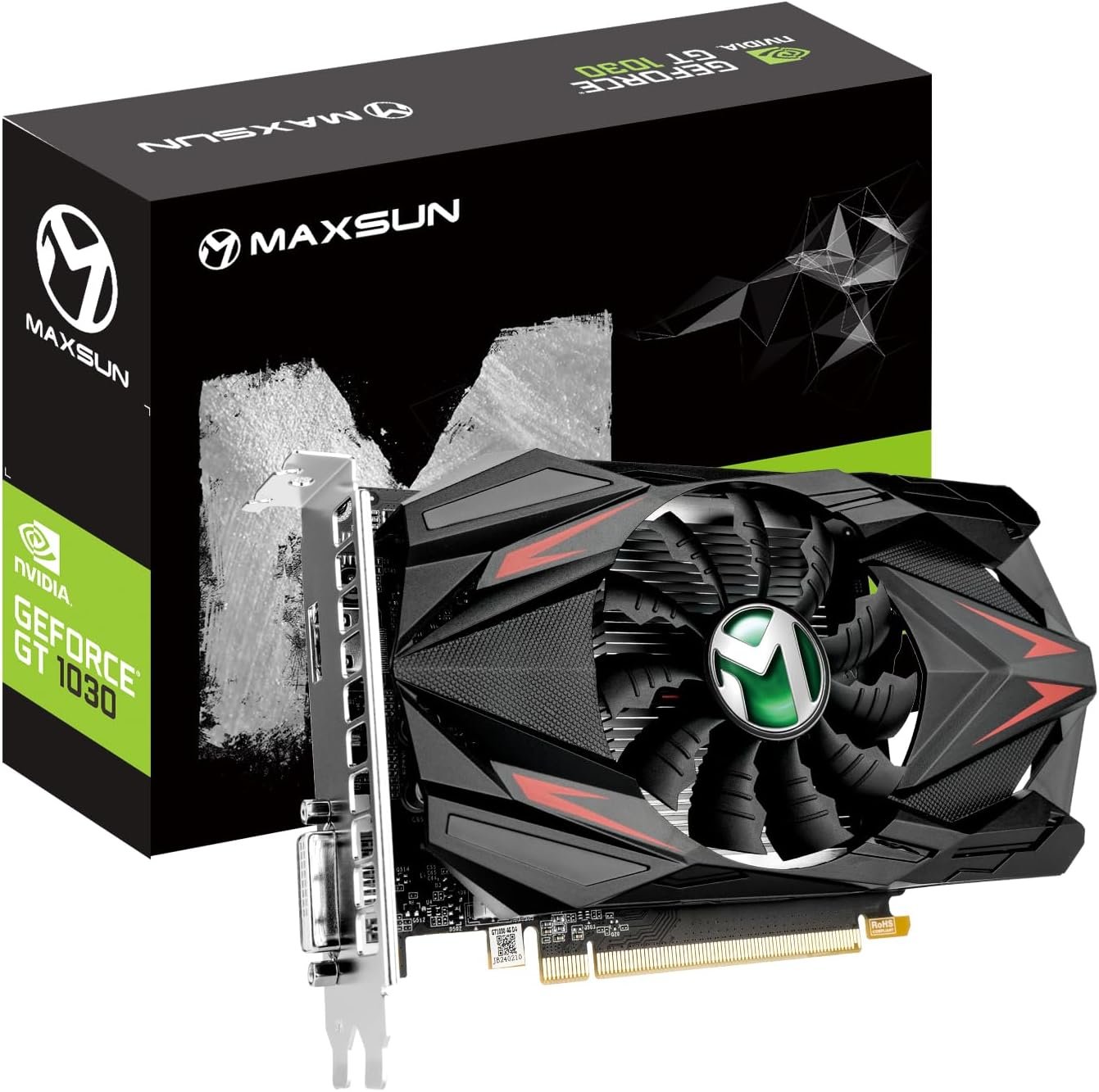 maxsun GEFORCE GT 1030 2GB GDDR5 Video Graphics Card GPU mini ITX Design, New Architecture & Fast Performance Than 2GD4, HDMI, DVI-D, Single Fan Cooling System 2 maxsun GEFORCE GT 1030 2GB GDDR5 Video Graphics Card GPU mini ITX Design, New Architecture & Fast Performance Than 2GD4, HDMI, DVI-D, Single Fan Cooling System - Image 2